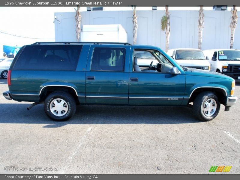 Emerald Green Metallic / Pewter 1996 Chevrolet Suburban C1500
