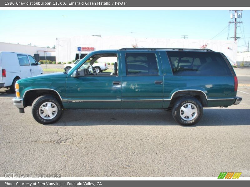 Emerald Green Metallic / Pewter 1996 Chevrolet Suburban C1500