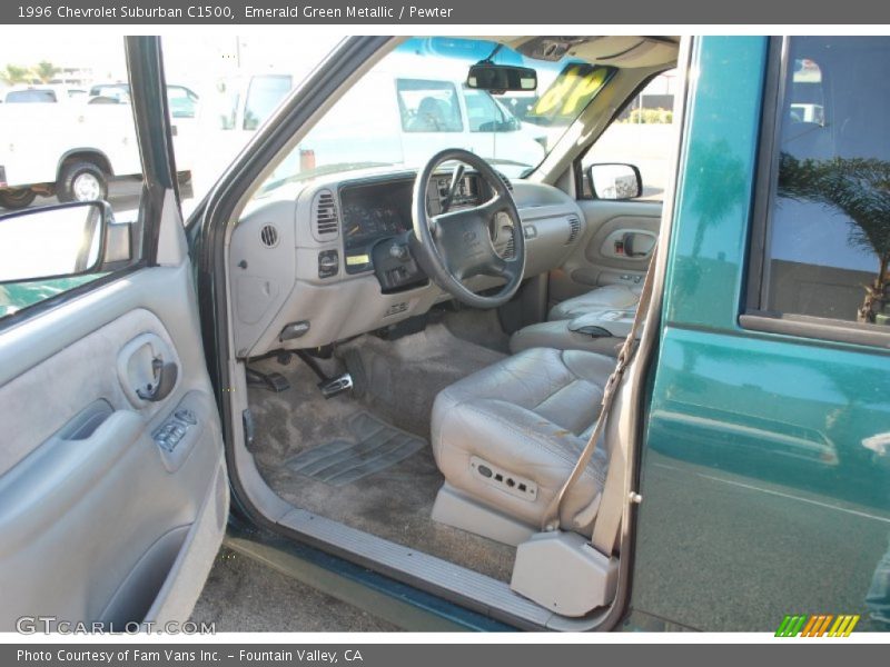 Emerald Green Metallic / Pewter 1996 Chevrolet Suburban C1500