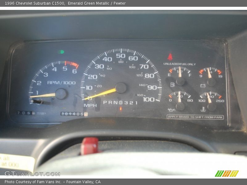 Emerald Green Metallic / Pewter 1996 Chevrolet Suburban C1500