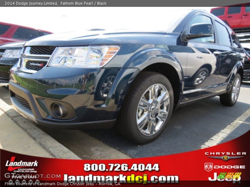 Fathom Blue Pearl / Black 2014 Dodge Journey Limited