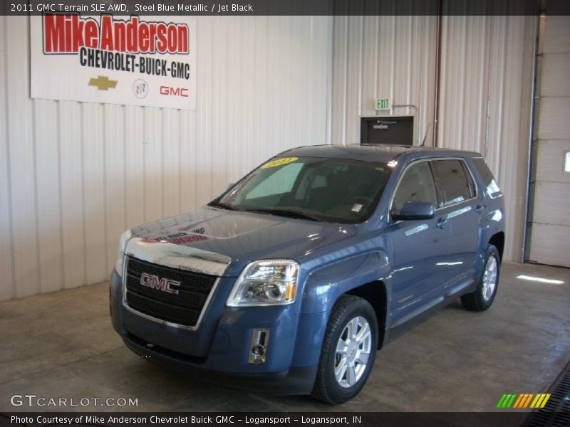 Steel Blue Metallic / Jet Black 2011 GMC Terrain SLE AWD