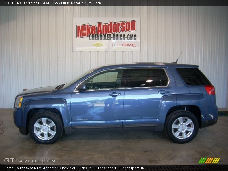 Steel Blue Metallic / Jet Black 2011 GMC Terrain SLE AWD