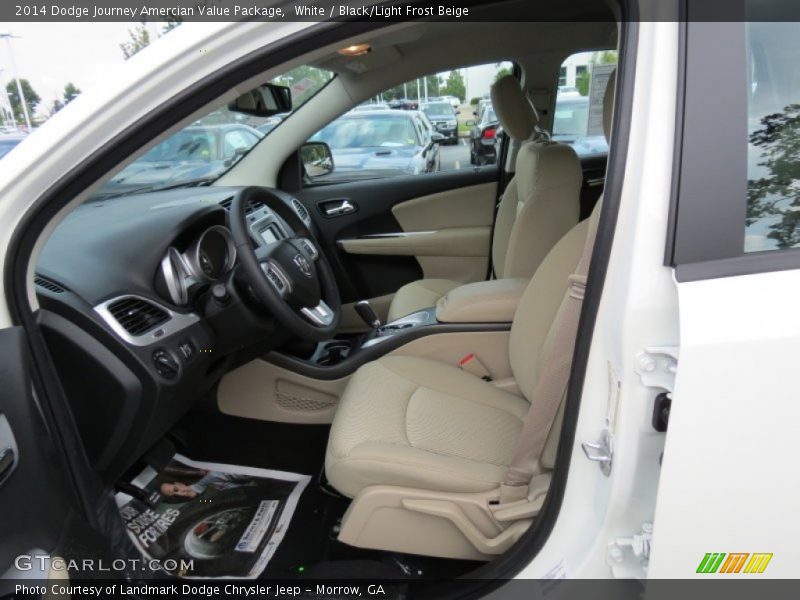 White / Black/Light Frost Beige 2014 Dodge Journey Amercian Value Package