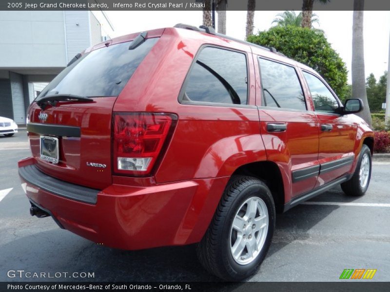 Inferno Red Crystal Pearl / Khaki 2005 Jeep Grand Cherokee Laredo