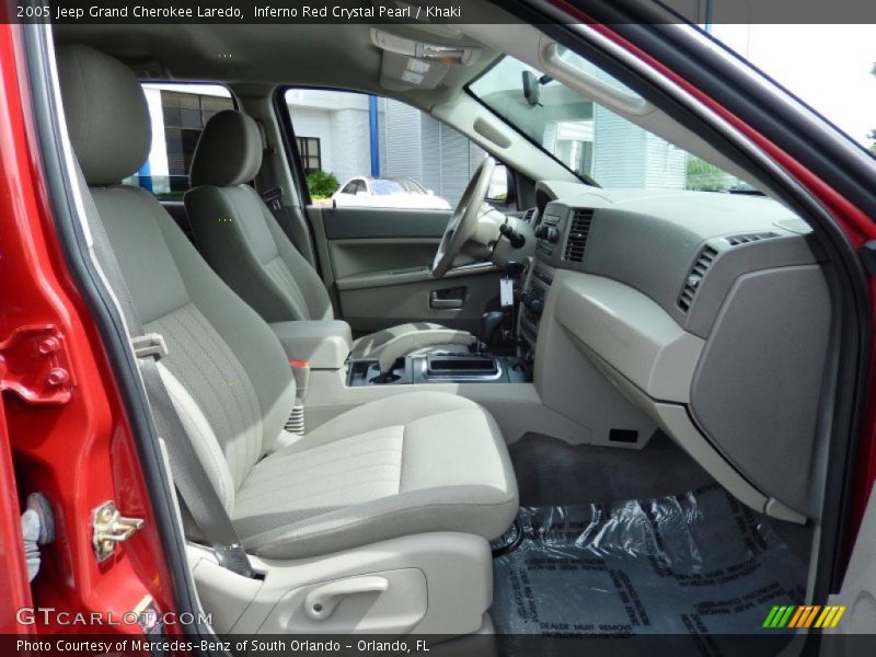 Inferno Red Crystal Pearl / Khaki 2005 Jeep Grand Cherokee Laredo