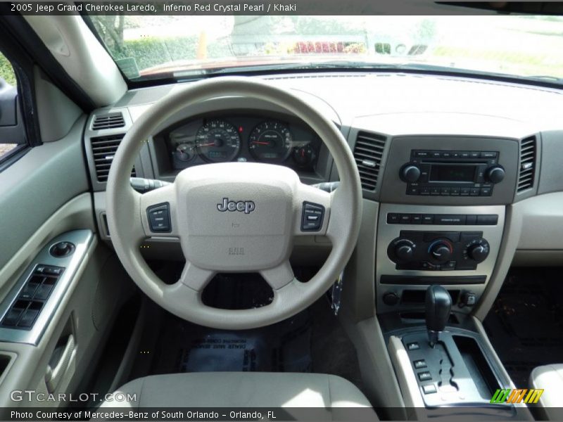 Inferno Red Crystal Pearl / Khaki 2005 Jeep Grand Cherokee Laredo