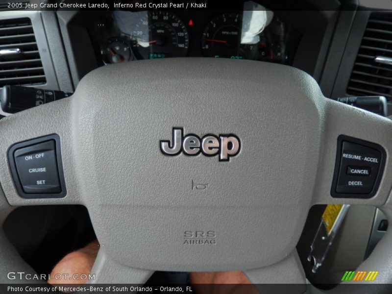 Inferno Red Crystal Pearl / Khaki 2005 Jeep Grand Cherokee Laredo