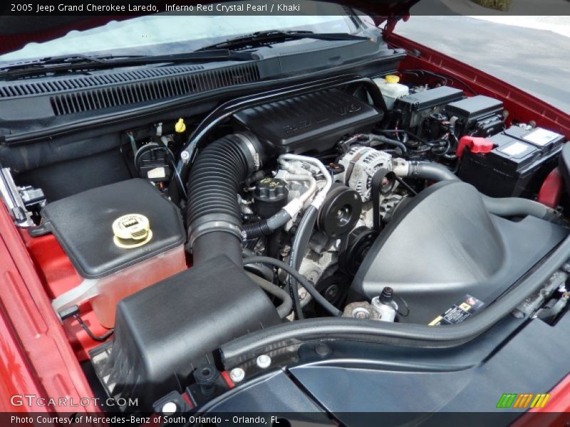 Inferno Red Crystal Pearl / Khaki 2005 Jeep Grand Cherokee Laredo
