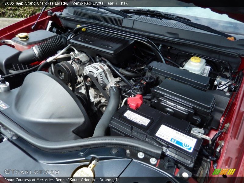 Inferno Red Crystal Pearl / Khaki 2005 Jeep Grand Cherokee Laredo