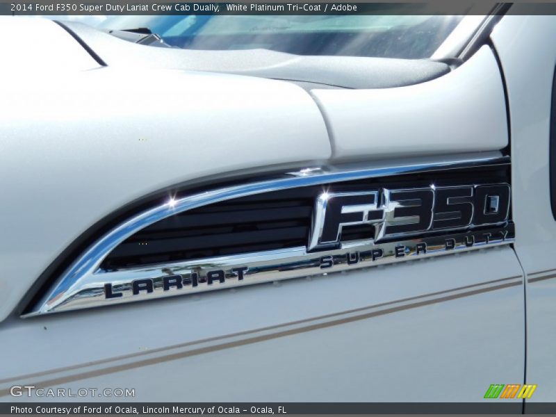 White Platinum Tri-Coat / Adobe 2014 Ford F350 Super Duty Lariat Crew Cab Dually