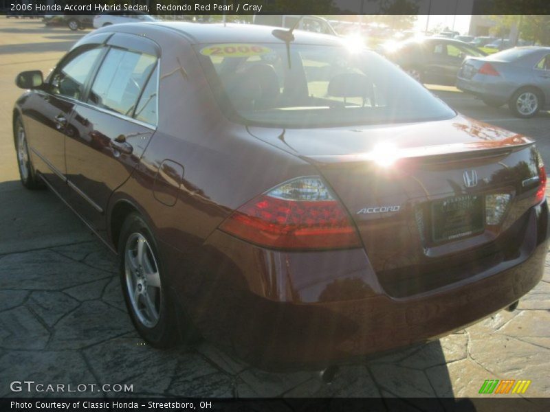Redondo Red Pearl / Gray 2006 Honda Accord Hybrid Sedan