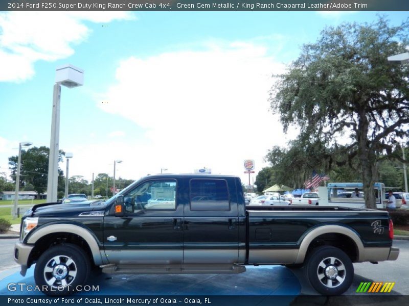 Green Gem Metallic / King Ranch Chaparral Leather/Adobe Trim 2014 Ford F250 Super Duty King Ranch Crew Cab 4x4