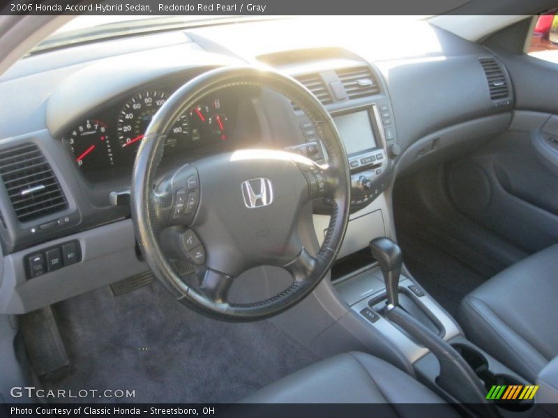 Redondo Red Pearl / Gray 2006 Honda Accord Hybrid Sedan