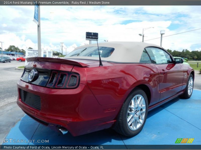 Ruby Red / Medium Stone 2014 Ford Mustang V6 Premium Convertible