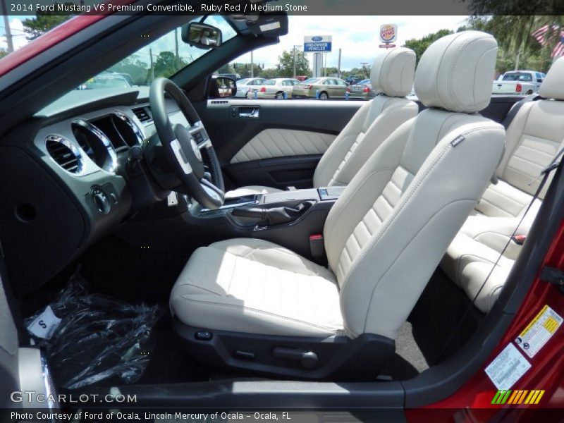 Ruby Red / Medium Stone 2014 Ford Mustang V6 Premium Convertible