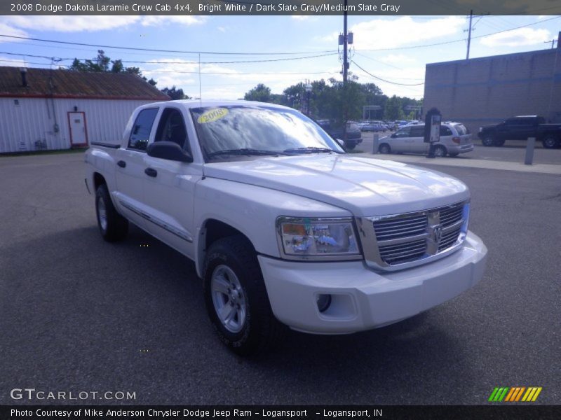 Bright White / Dark Slate Gray/Medium Slate Gray 2008 Dodge Dakota Laramie Crew Cab 4x4