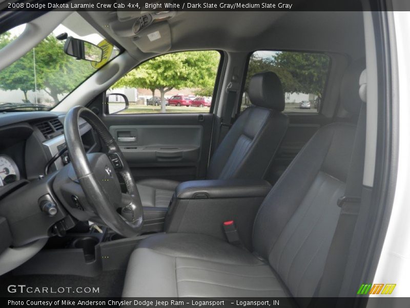 Bright White / Dark Slate Gray/Medium Slate Gray 2008 Dodge Dakota Laramie Crew Cab 4x4