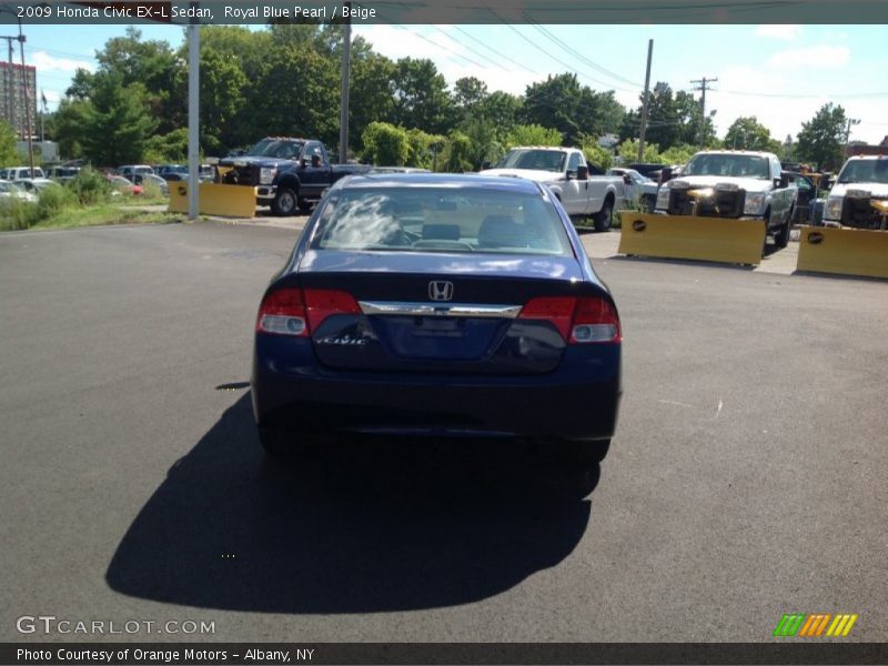 Royal Blue Pearl / Beige 2009 Honda Civic EX-L Sedan