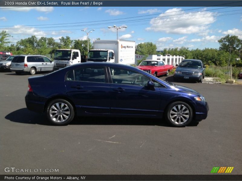 Royal Blue Pearl / Beige 2009 Honda Civic EX-L Sedan