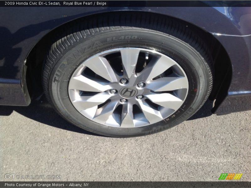 Royal Blue Pearl / Beige 2009 Honda Civic EX-L Sedan