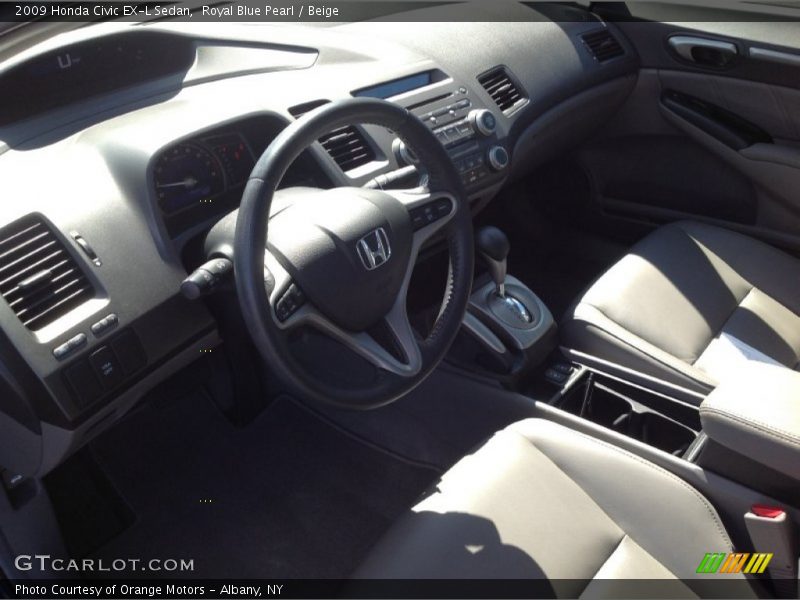 Royal Blue Pearl / Beige 2009 Honda Civic EX-L Sedan