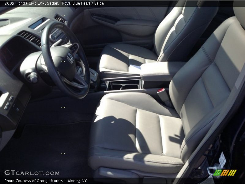 Royal Blue Pearl / Beige 2009 Honda Civic EX-L Sedan