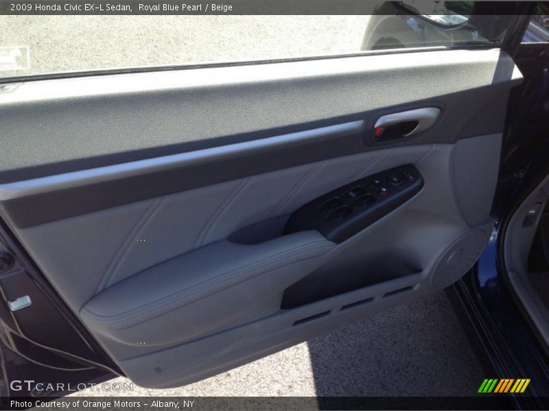 Royal Blue Pearl / Beige 2009 Honda Civic EX-L Sedan