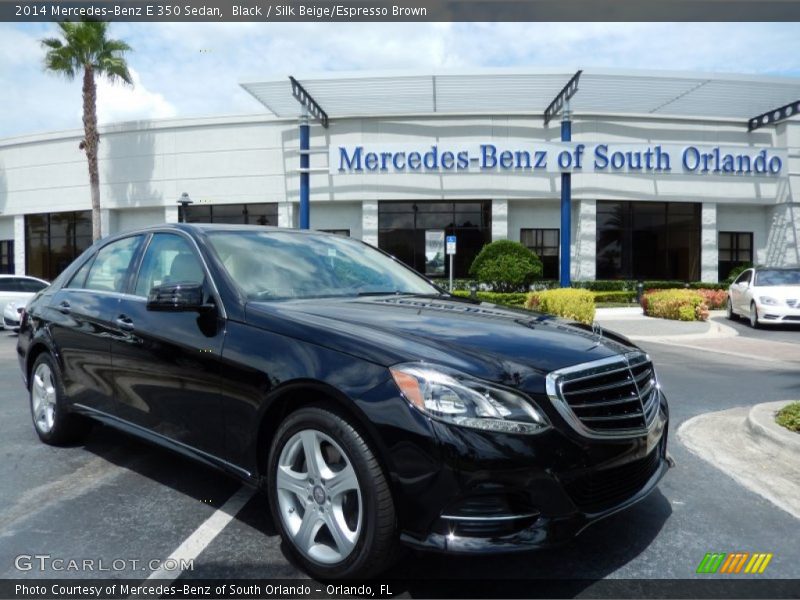 Black / Silk Beige/Espresso Brown 2014 Mercedes-Benz E 350 Sedan