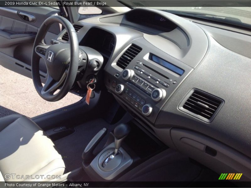 Royal Blue Pearl / Beige 2009 Honda Civic EX-L Sedan