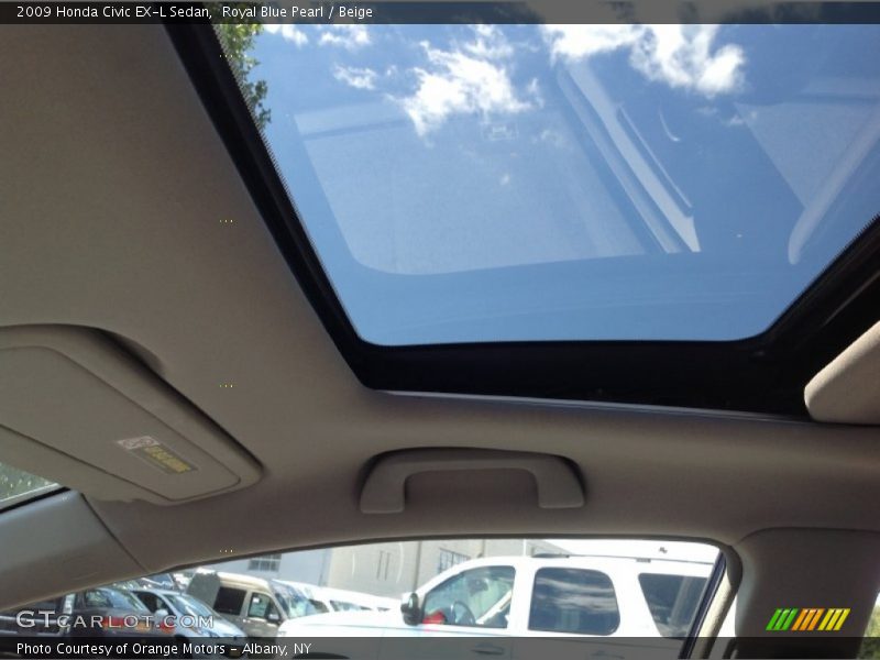 Royal Blue Pearl / Beige 2009 Honda Civic EX-L Sedan