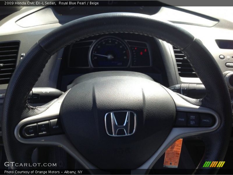 Royal Blue Pearl / Beige 2009 Honda Civic EX-L Sedan