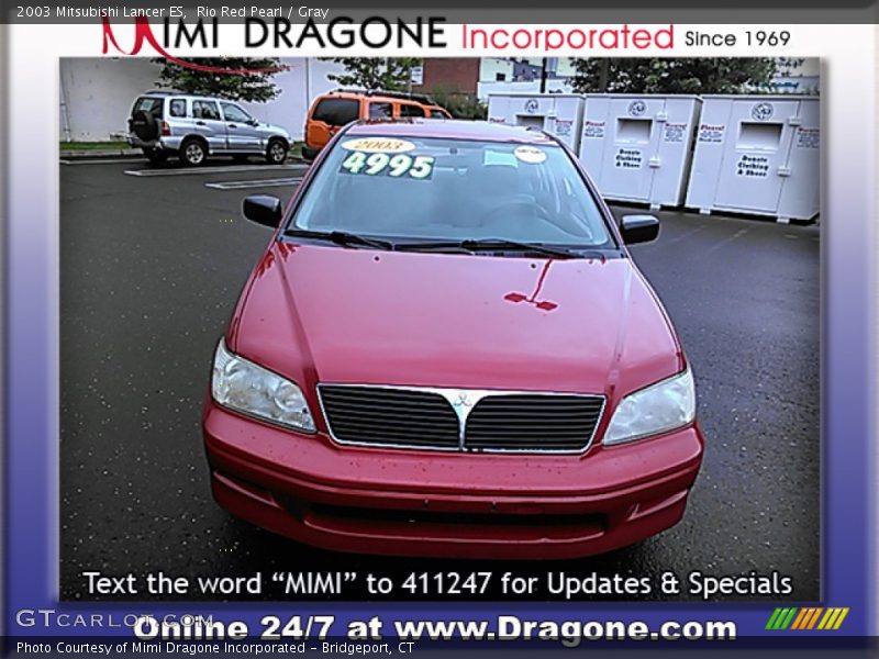 Rio Red Pearl / Gray 2003 Mitsubishi Lancer ES