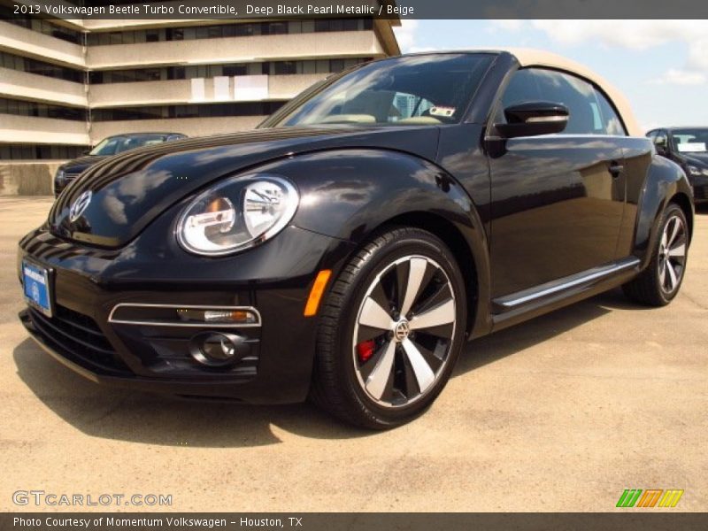 Deep Black Pearl Metallic / Beige 2013 Volkswagen Beetle Turbo Convertible