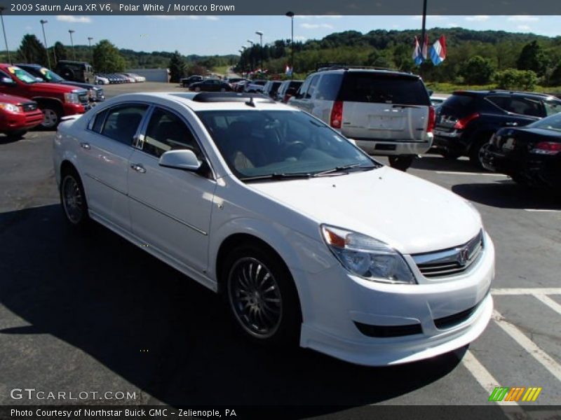 Polar White / Morocco Brown 2009 Saturn Aura XR V6