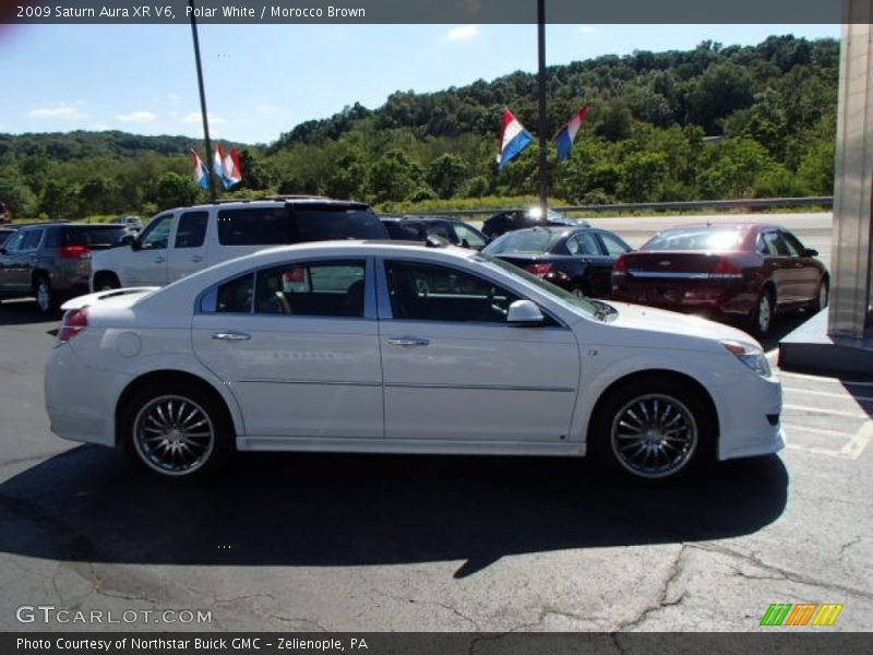 Polar White / Morocco Brown 2009 Saturn Aura XR V6