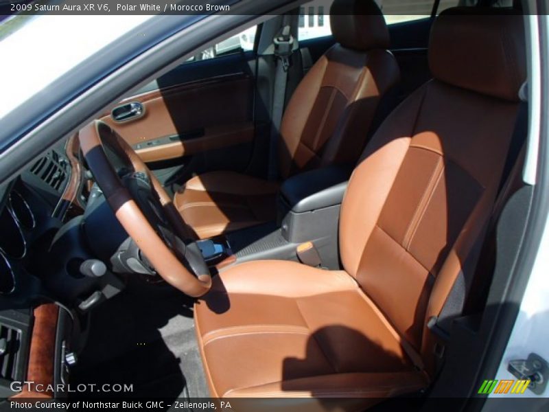 Polar White / Morocco Brown 2009 Saturn Aura XR V6