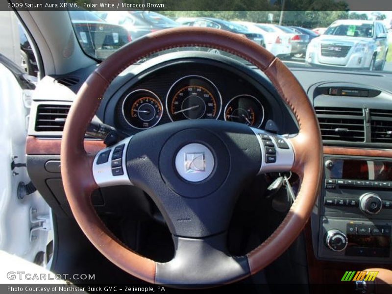 Polar White / Morocco Brown 2009 Saturn Aura XR V6