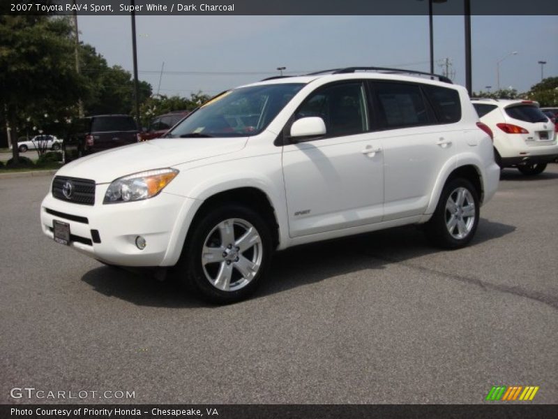 Super White / Dark Charcoal 2007 Toyota RAV4 Sport