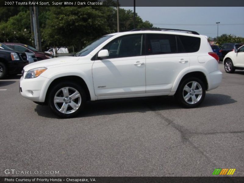 Super White / Dark Charcoal 2007 Toyota RAV4 Sport