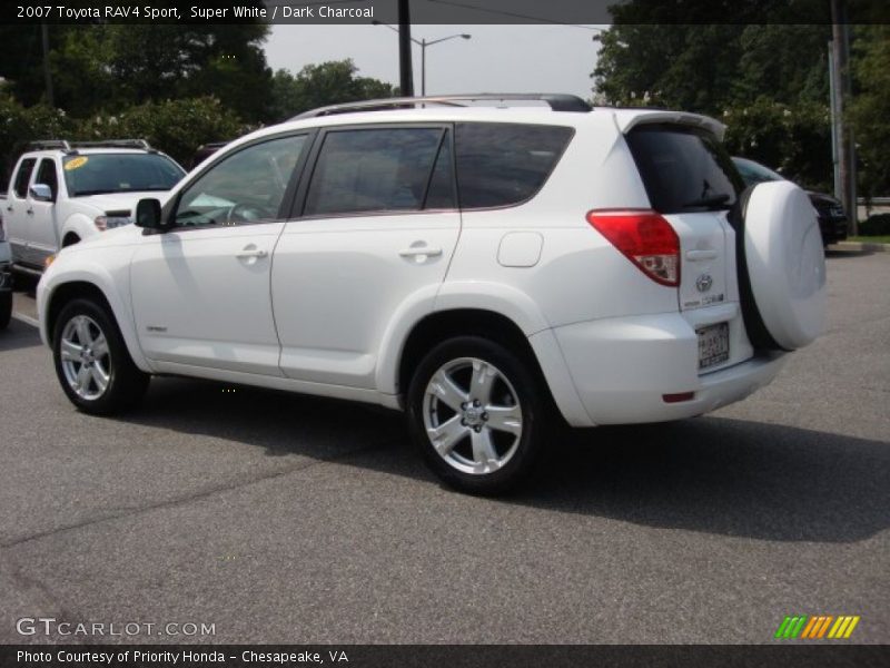 Super White / Dark Charcoal 2007 Toyota RAV4 Sport