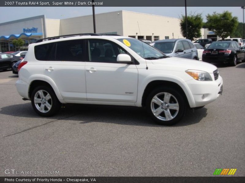 Super White / Dark Charcoal 2007 Toyota RAV4 Sport