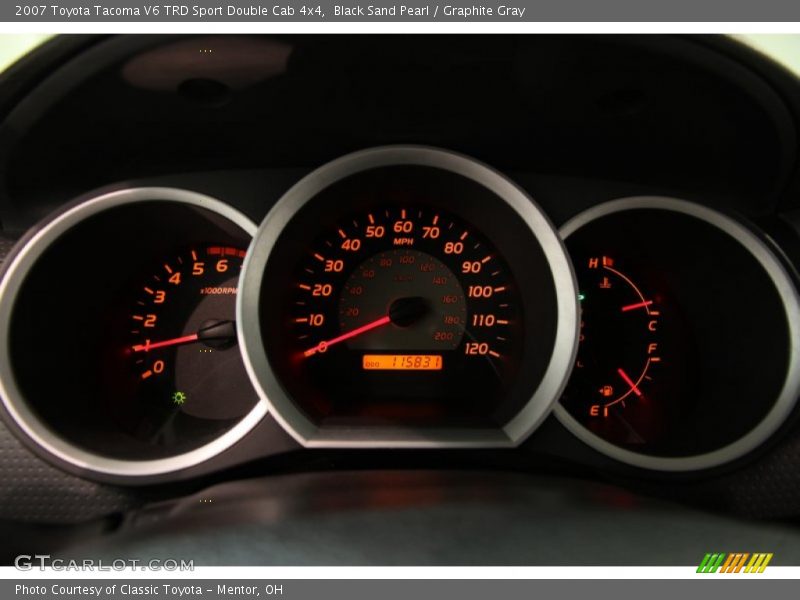 Black Sand Pearl / Graphite Gray 2007 Toyota Tacoma V6 TRD Sport Double Cab 4x4