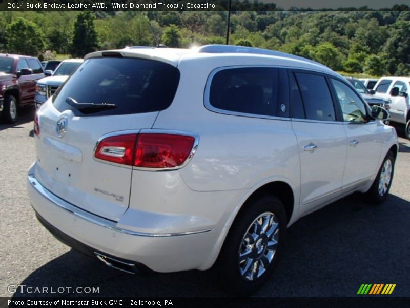 White Diamond Tricoat / Cocaccino 2014 Buick Enclave Leather AWD