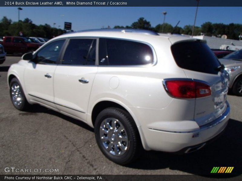 White Diamond Tricoat / Cocaccino 2014 Buick Enclave Leather AWD