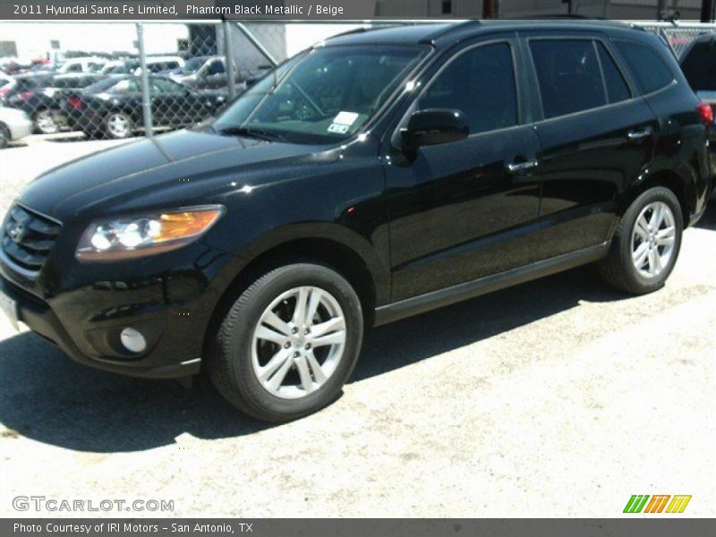 Phantom Black Metallic / Beige 2011 Hyundai Santa Fe Limited