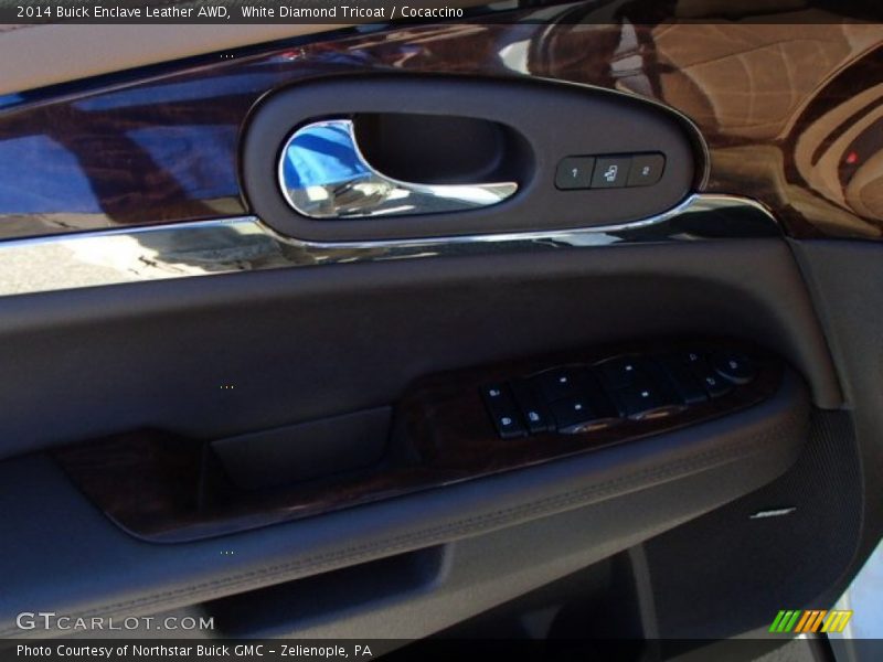 White Diamond Tricoat / Cocaccino 2014 Buick Enclave Leather AWD
