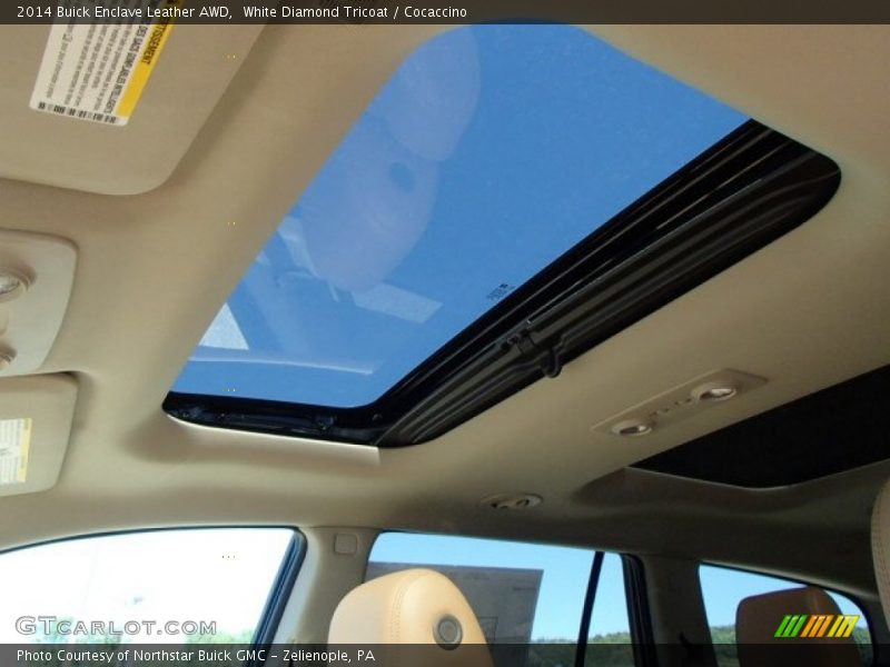 White Diamond Tricoat / Cocaccino 2014 Buick Enclave Leather AWD