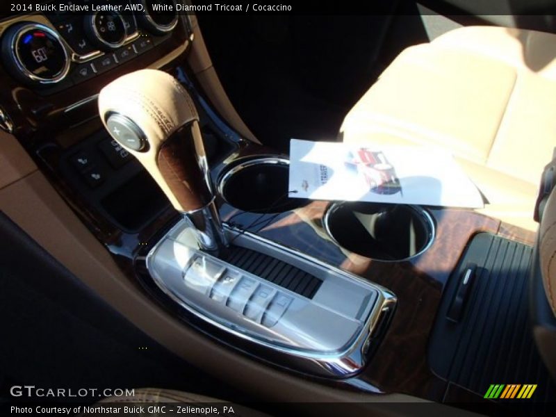 White Diamond Tricoat / Cocaccino 2014 Buick Enclave Leather AWD