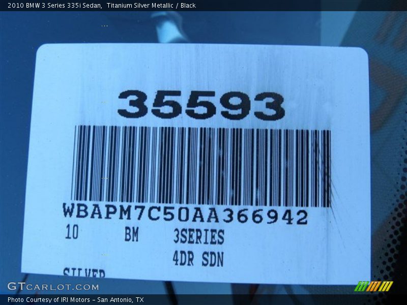 Titanium Silver Metallic / Black 2010 BMW 3 Series 335i Sedan